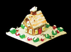 Dollhouse Miniature Gingerbread House-Table Decoration